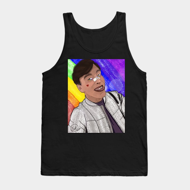 Thomas Sanders' Glittery Rainbow Tank Top by Mandiehatter